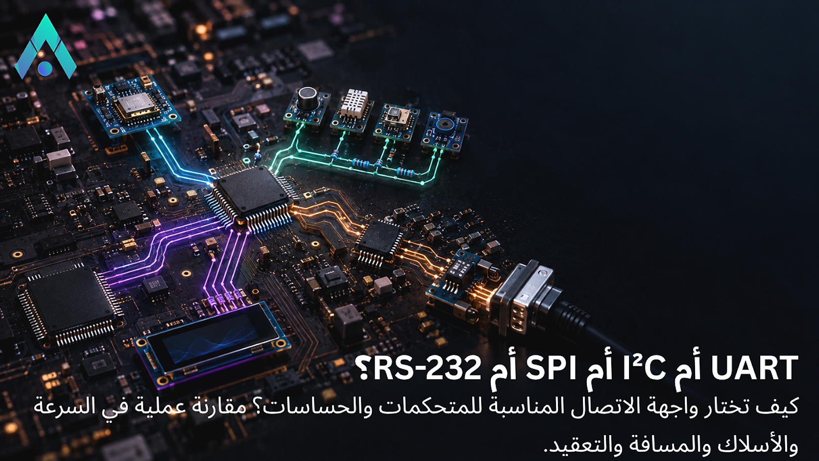 UART أم I2C أم SPI أم RS-232؟ دليل اختيار بروتوكول الاتصال للنظم المدمجة