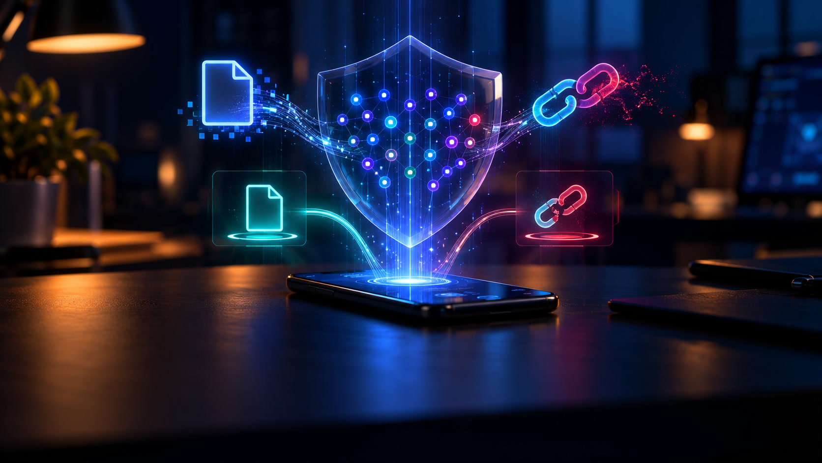 تطبيق CyberShield لفحص الملفات والروابط